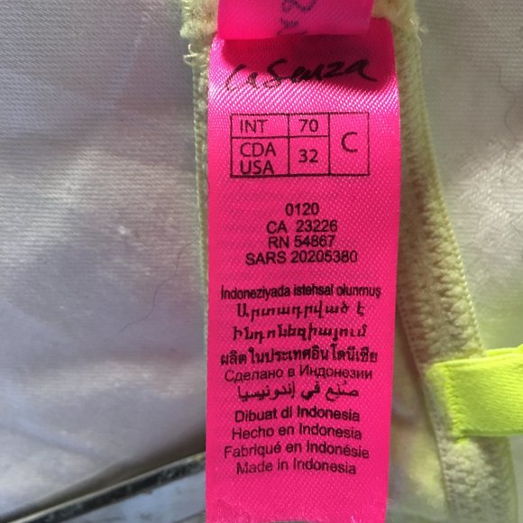 La Senza Bra Remix Size 32C Neon Green Gray Jersey Padded Push Up Plunge - Picture 12 of 13